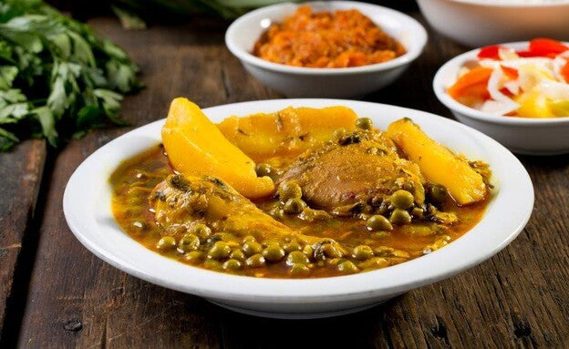 Turmeric Chicken with Peas and Potatoes