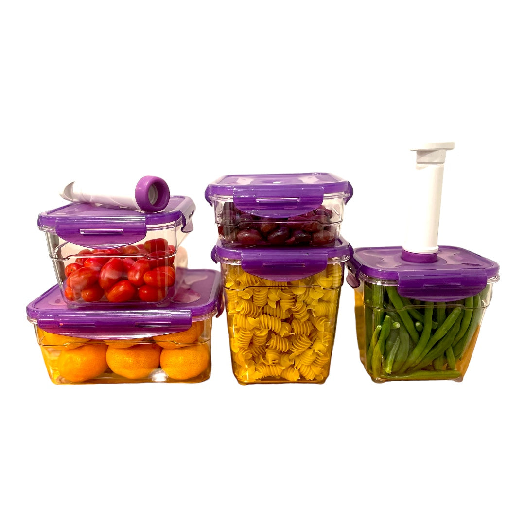 Neoflam CLOC Tritan Vacuum Seal Container 7pc Set - Rectangle