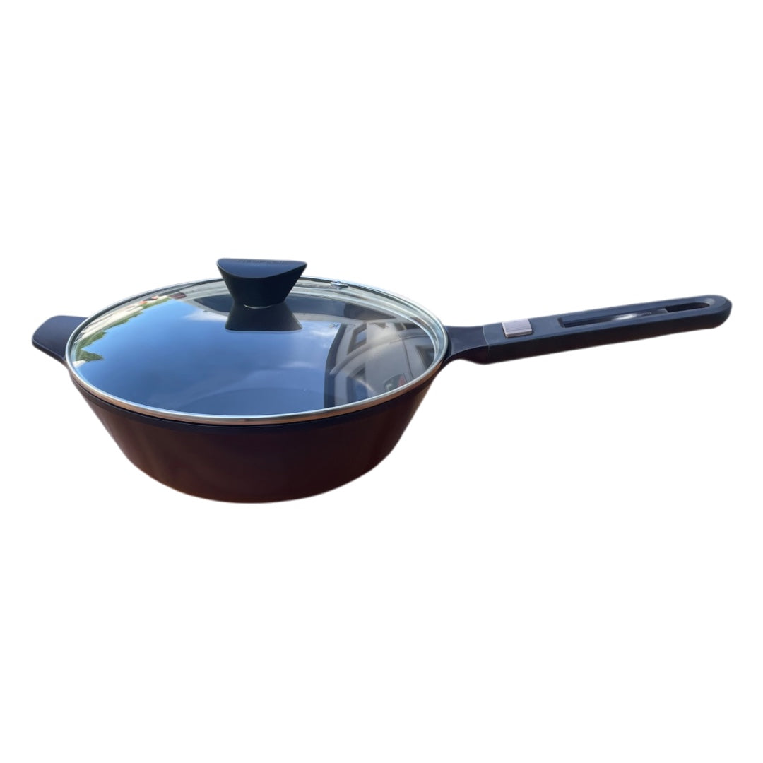 Neoflam MyPan 28cm Wok Pan Induction Red Ruby with glass lid