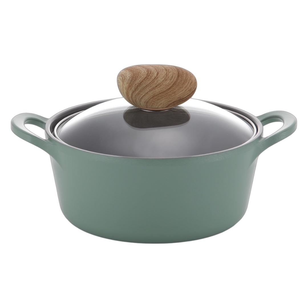 Neoflam Retro 18cm Stockpot Induction with Glass Lid Green Demer