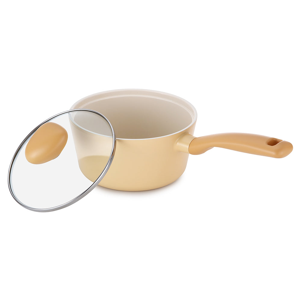 Neoflam Retro Flan 18cm Saucepan Induction with glass lid Yellow