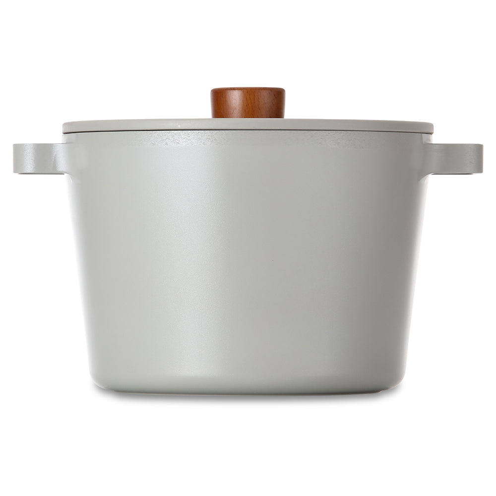 Neoflam Fika Reserve 22cm Deep Stockpot Induction with Silicon Rim Glass lid Midnight Green