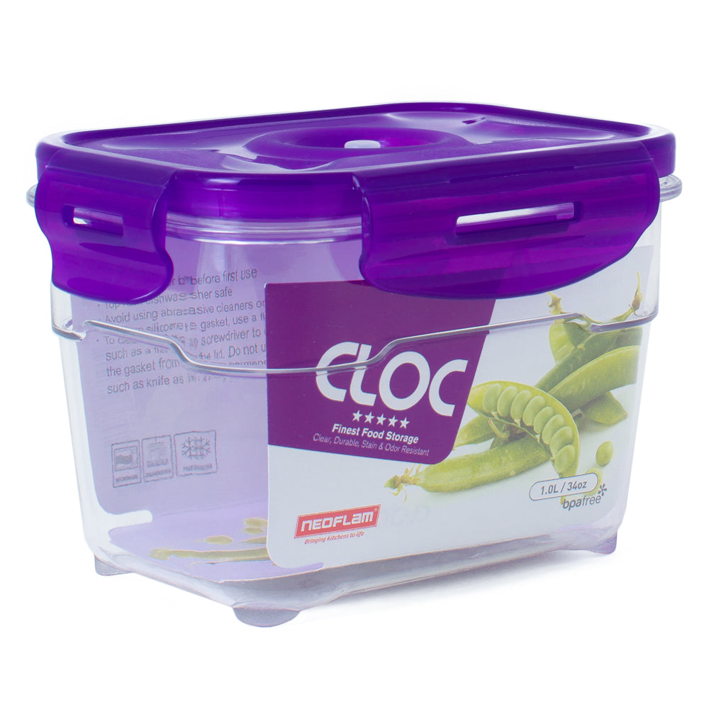 Neoflam CLOC Tritan Vacuum Container  Rectangle 1.0L - BPA Fee