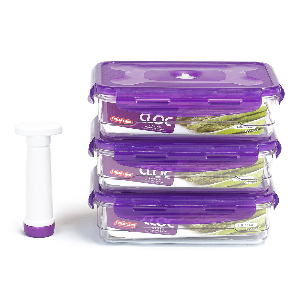 Neoflam CLOC Tritan Vacuum Seal Container Small 3 X 1 2L Pc Pump neoflam-cloc-tritan-vacuum-seal-container-small-3-x-1-2l-pc-pump