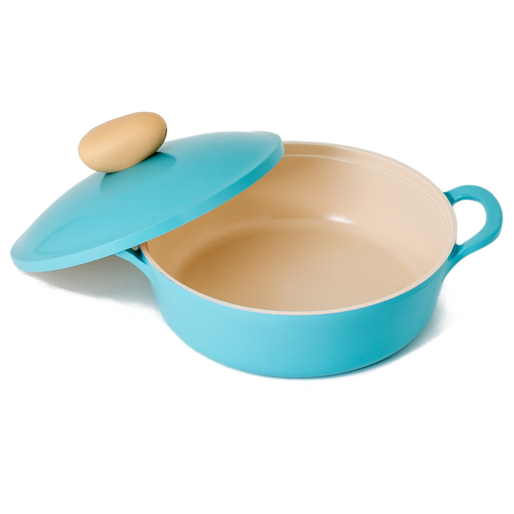 Neoflam Retro 26cm Low Stockpot Induction with Die-Cast Lid Mint