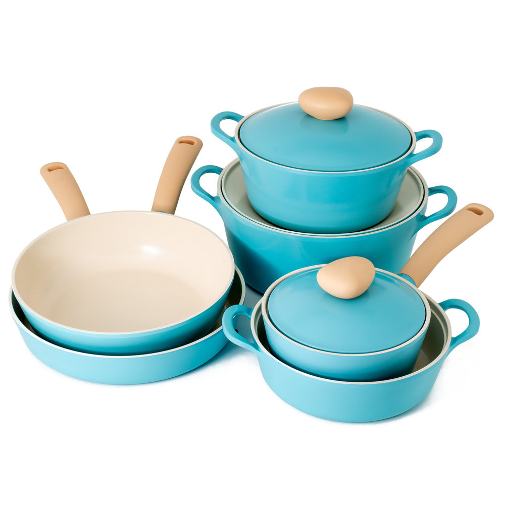 Neoflam Retro Induction Set - 6pc Fry pan, Saucepan and Casserole Mint