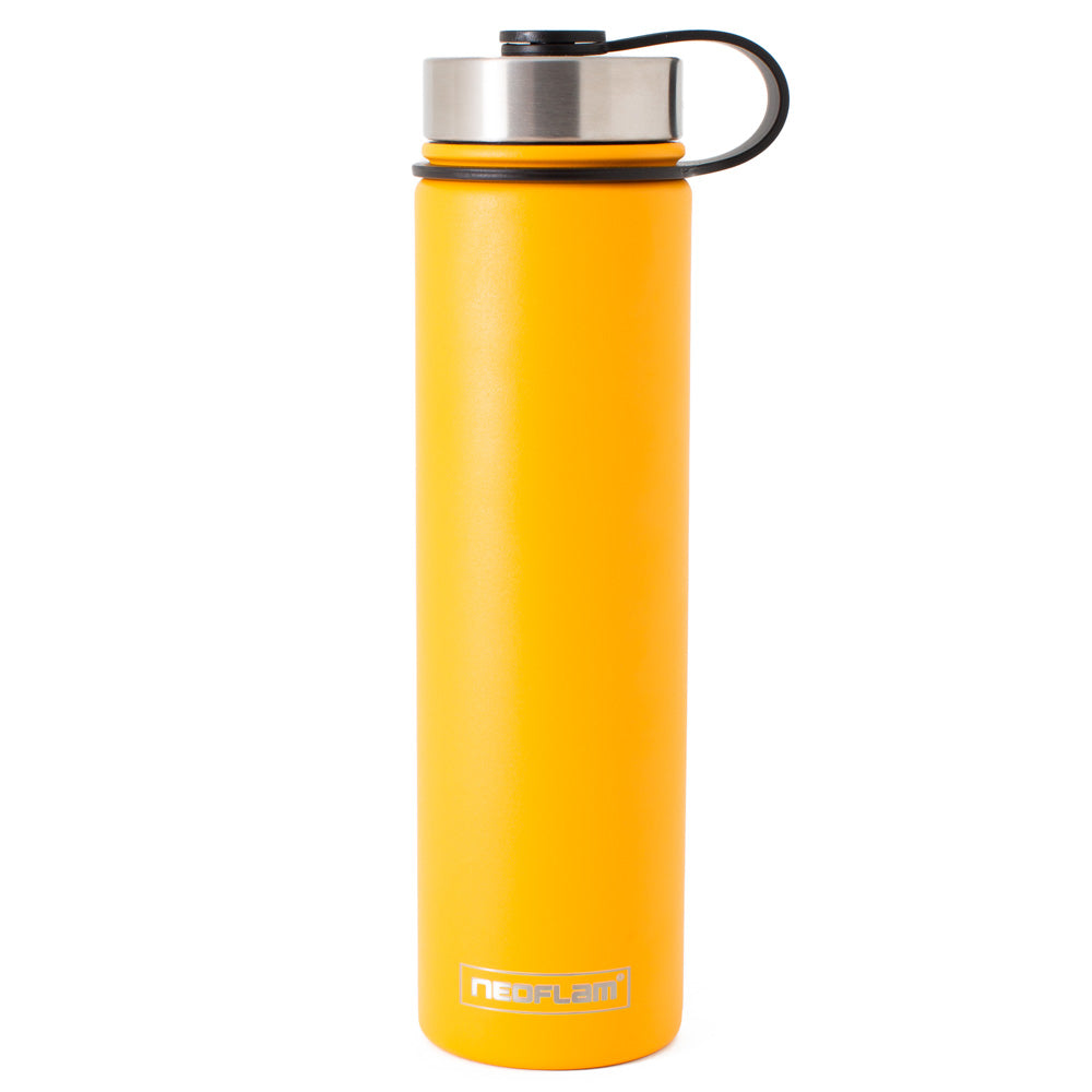750ml Neoflam Skinny Stainless Steel Double Walled and Vacuum Insulated Water Bottle Yellow