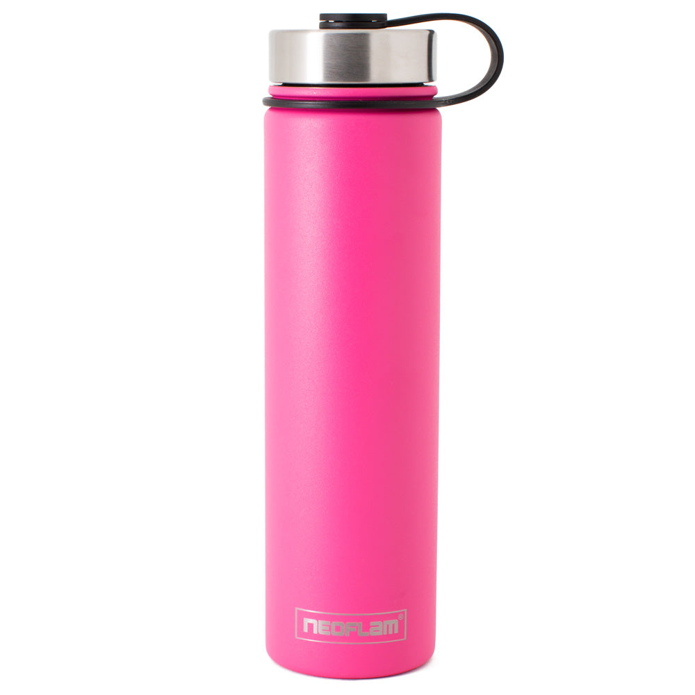 750ml Neoflam Skinny Stainless Steel Double Walled and Vacuum Insulated Water Bottle Pink