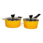 Neoflam Venn Yellow Induction set 2 Piece 20cm Casserole and 18cm Saucepan