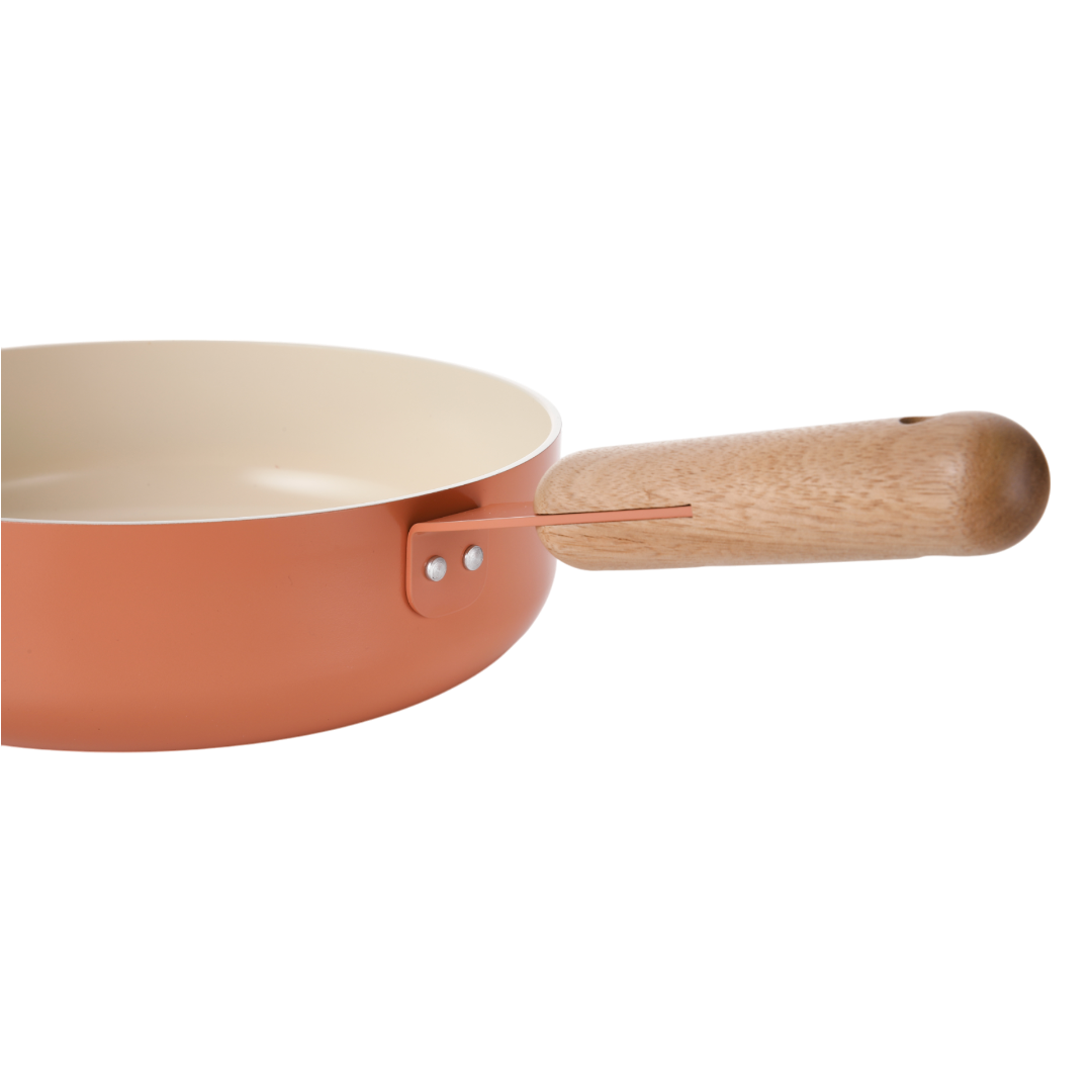 Neoflam Atelier 24cm Wok pan Induction with glass lid Orange