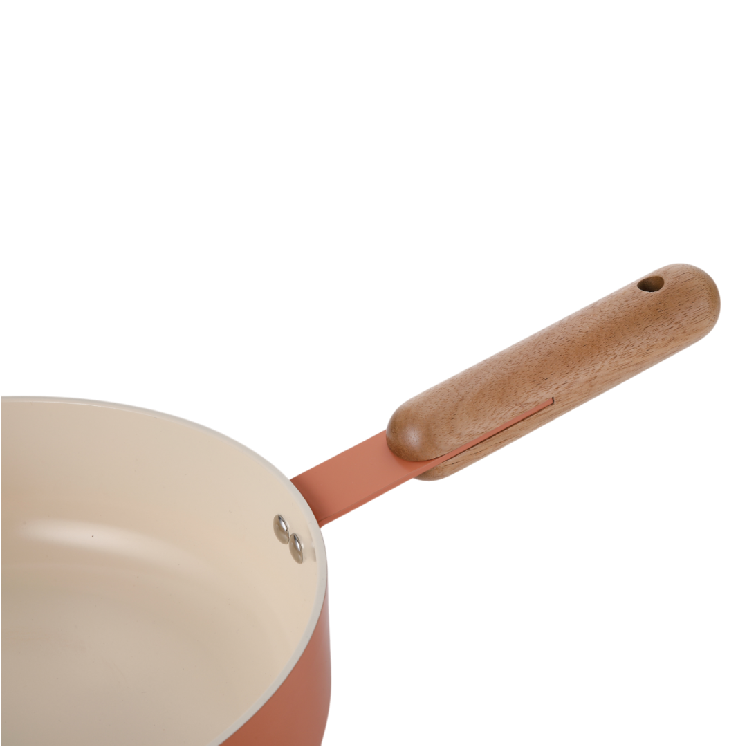 Neoflam Atelier 24cm Wok pan Induction with glass lid Orange