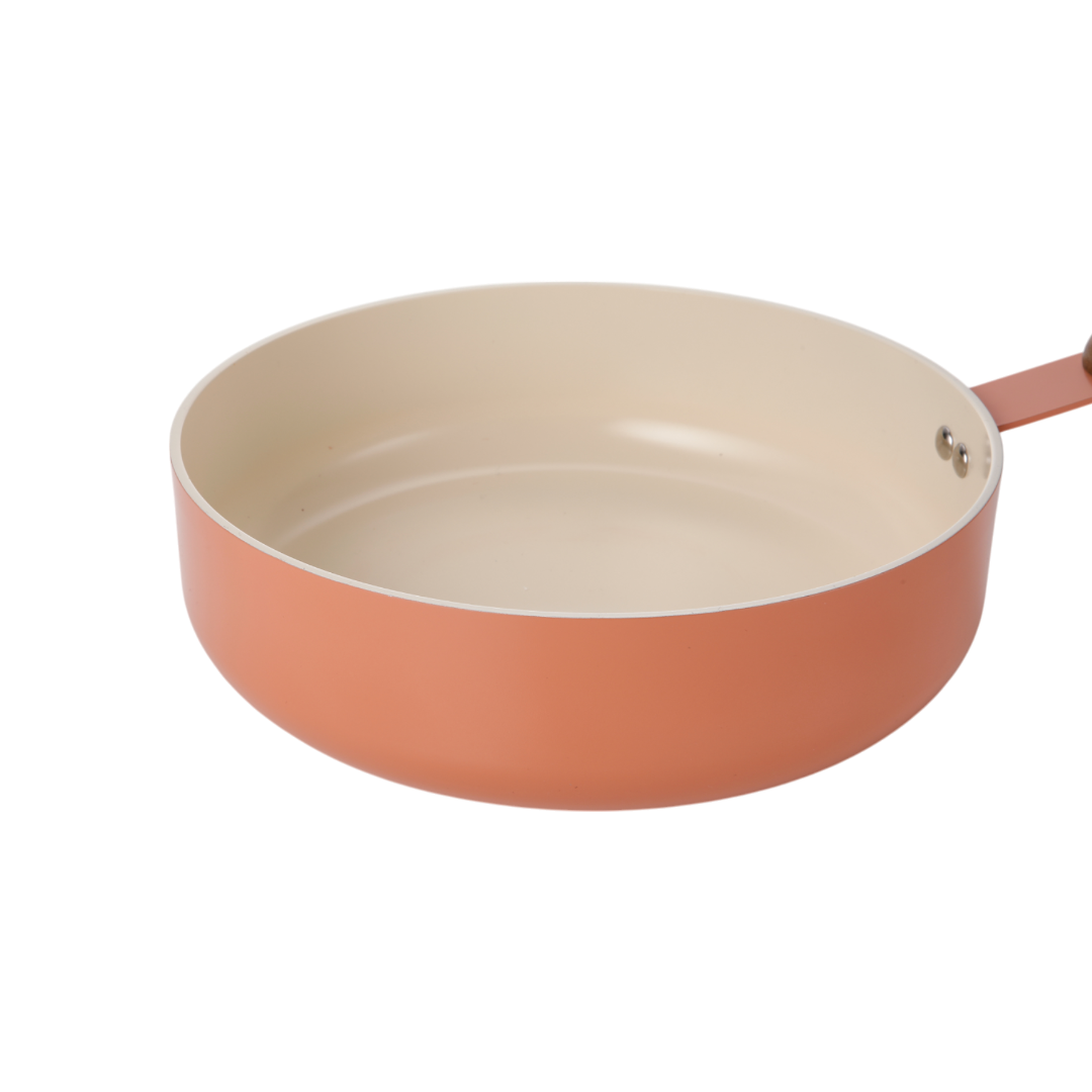 Neoflam Atelier 24cm Wok pan Induction with glass lid Orange