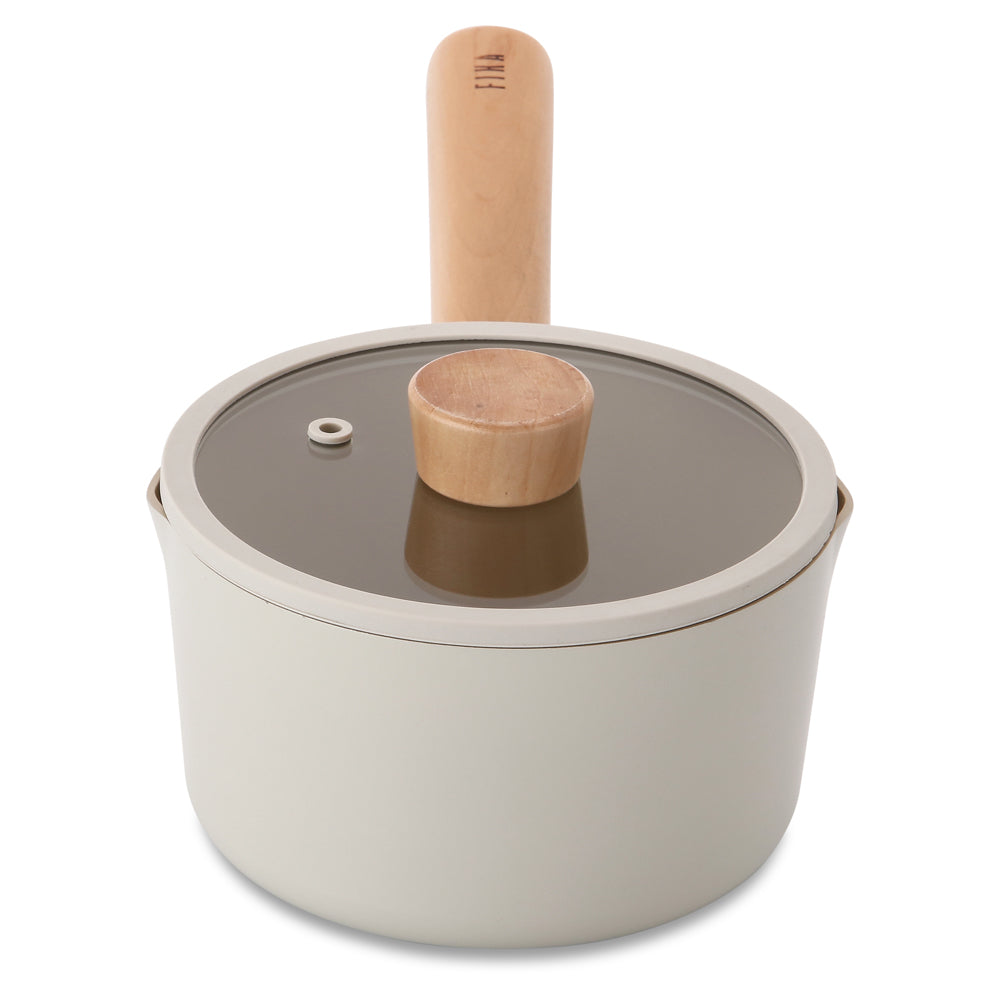 Neoflam Fika 16cm Milk Pan Induction with Glass lid and silicon rim