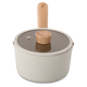 Neoflam Fika 16cm Milk Pan Induction with Glass lid and silicon rim