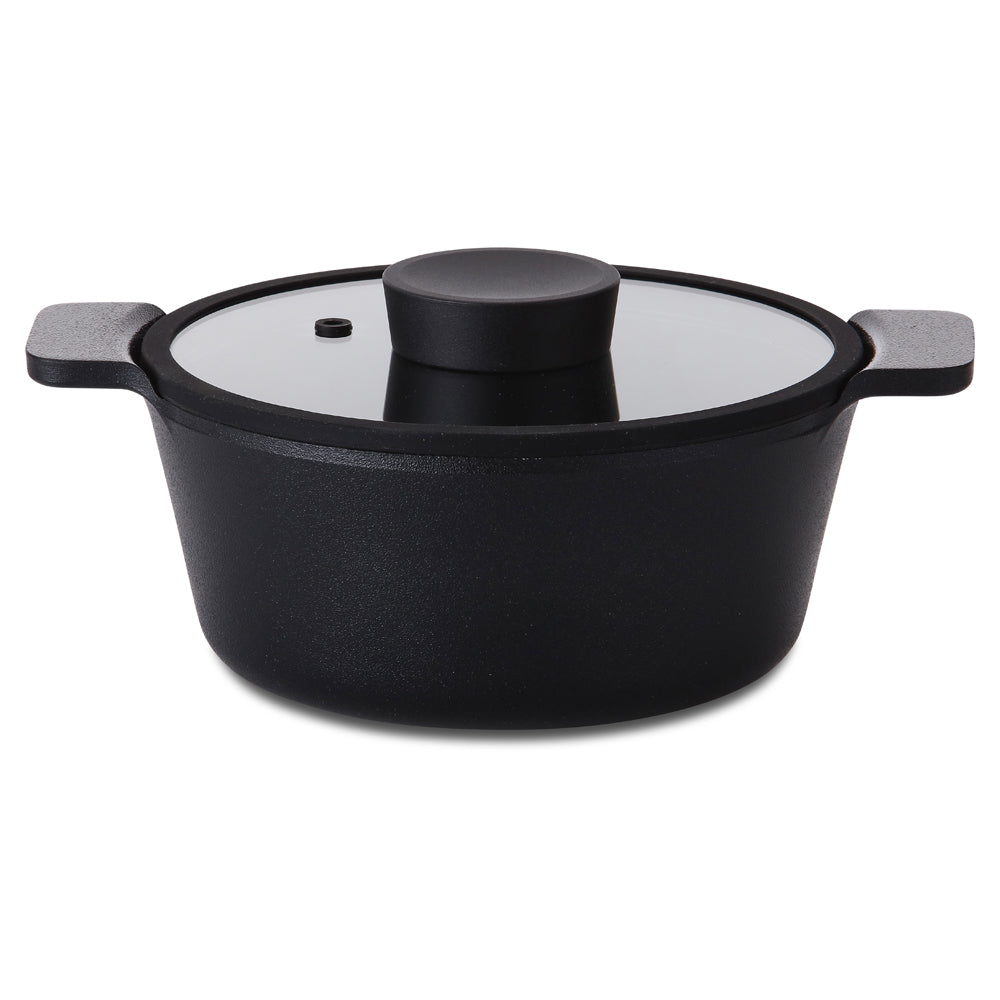 Neoflam Vulcan 20cm Casserole with glass lid Induction Black