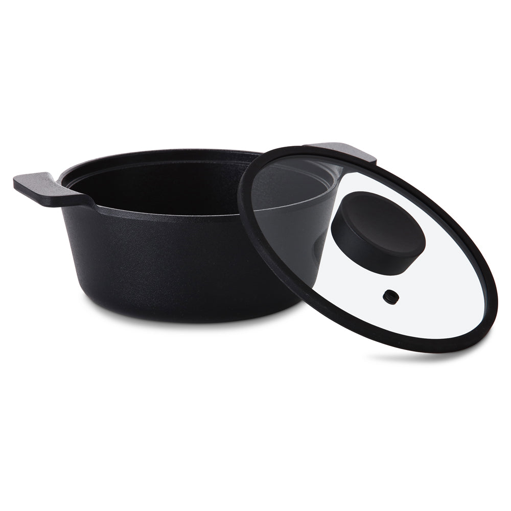 Neoflam Vulcan 20cm Casserole with glass lid Induction Black