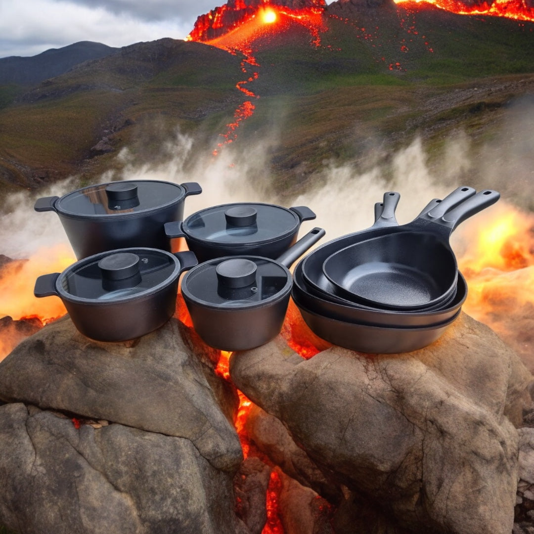 Neoflam Vulcan Complete Set Frying pans, Woks, Saucepan and Casseroles - Induction Black