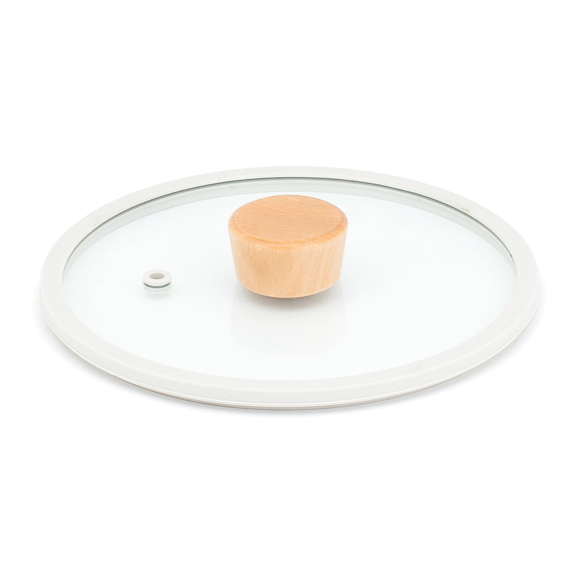 FIKA Glass lid with Silicon Rim 24cm with Natural Wooden knob