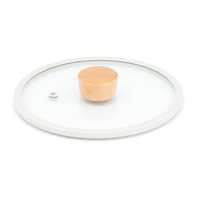 FIKA Glass lid with Silicon Rim 26cm with Natural Wooden knob