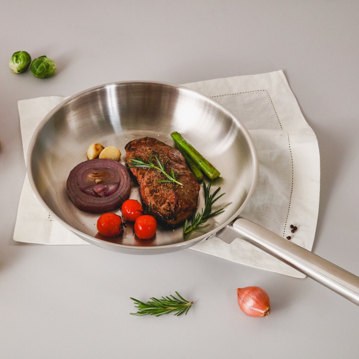 Neoflam Stainless Steel 20cm Stock pot with Glass lid