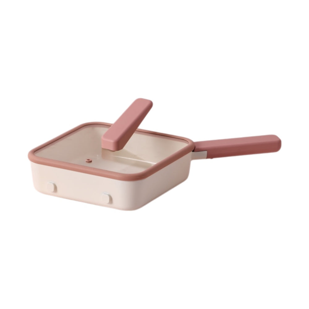 Neoflam Pippi 21cm pan with stand alon lid Induction ready Peach