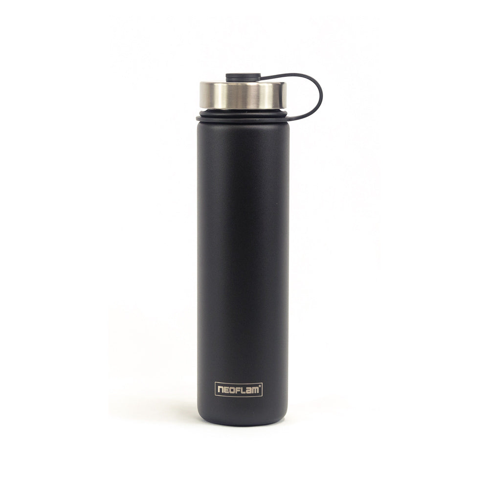750ml Neoflam Skinny Stainless Steel Double Walled and Vacuum Insulated Water Bottle Black