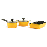 Neoflam Venn Yellow set 3 Piece 20cm, 18cm Saucepan and small Roaster