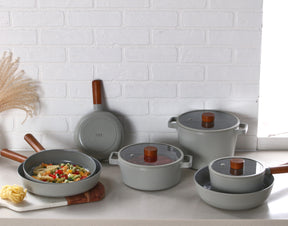 Neoflam Fika Reserve 24, 28cm Fry pans & 26 Wok Induction Midnight Green
