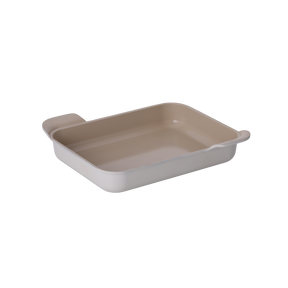 Neoflam Fika roasting pan set of 2, beige ceramic non-stick coating, high sides, oven to table bakeware.