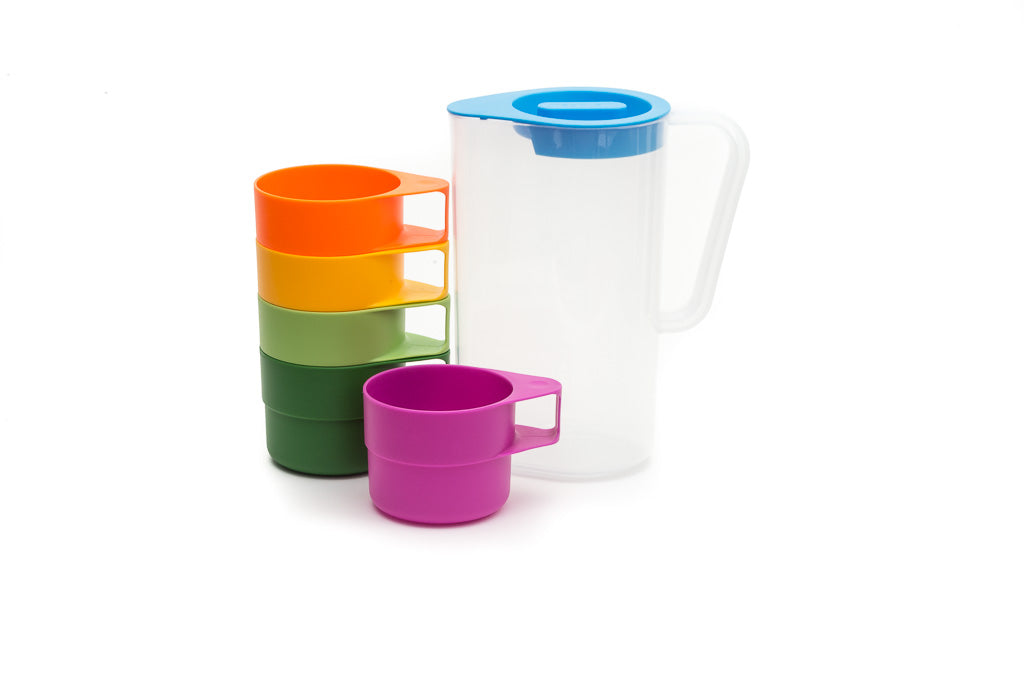 Neoflam Droplet 1.2L Jug with 5 Cups 6 Piece Picnic Set