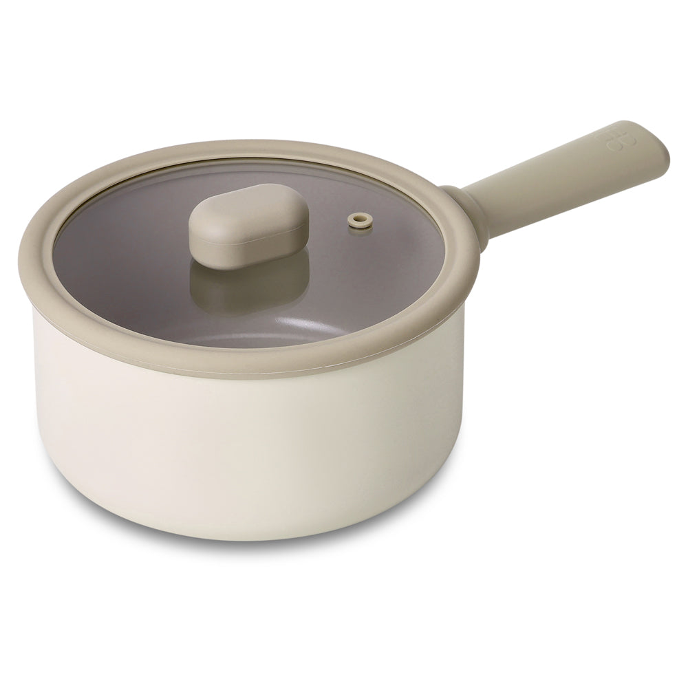 Neoflam Chou Chou 18cm Saucepan Induction includes a Glass lid with Silicon Rim