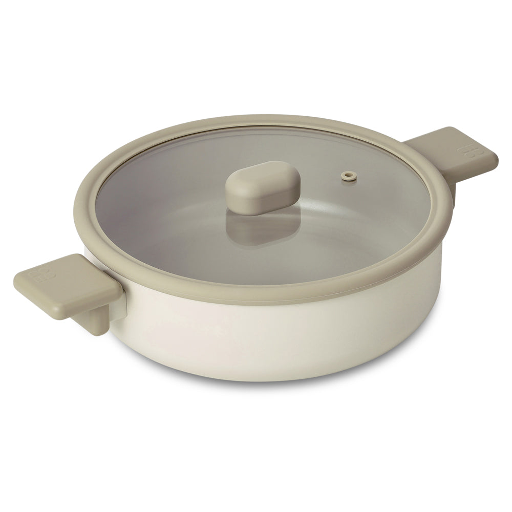 Neoflam Chou Chou 24cm Low Stockpot Induction includes a Glass lid with Silicon Rim