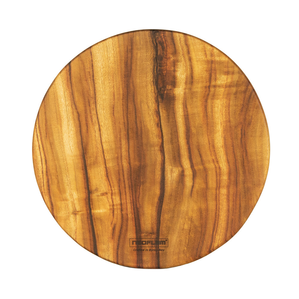 Neoflam Camphor Laurel Large round hot placement Cutting chopping board hand made in Byron bay