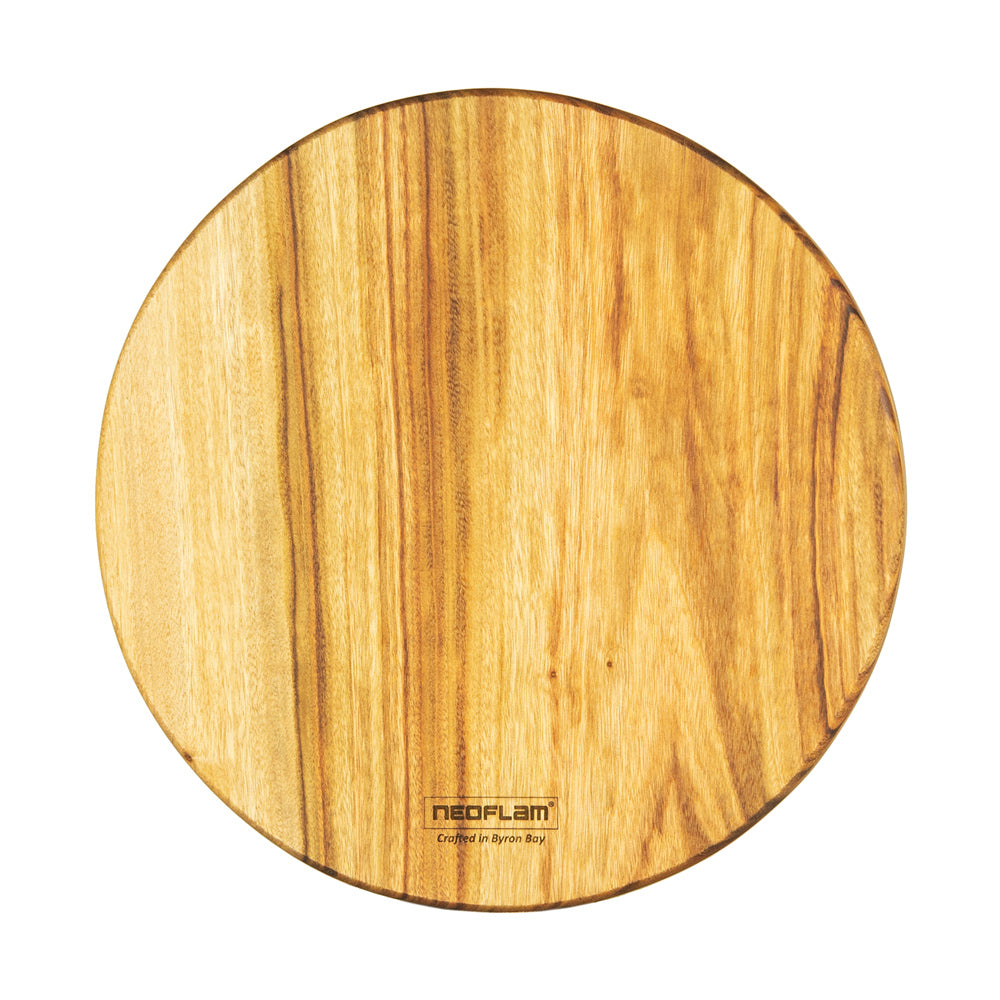 Neoflam Camphor Laurel Large round hot placement Cutting chopping board hand made in Byron bay