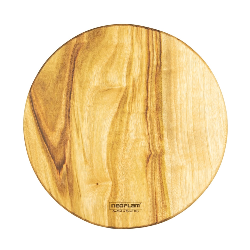 Neoflam Camphor Laurel Large round hot placement Cutting chopping board hand made in Byron bay