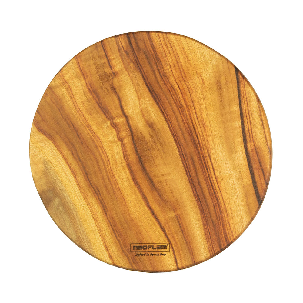 Neoflam Camphor Laurel Large round hot placement Cutting chopping board hand made in Byron bay