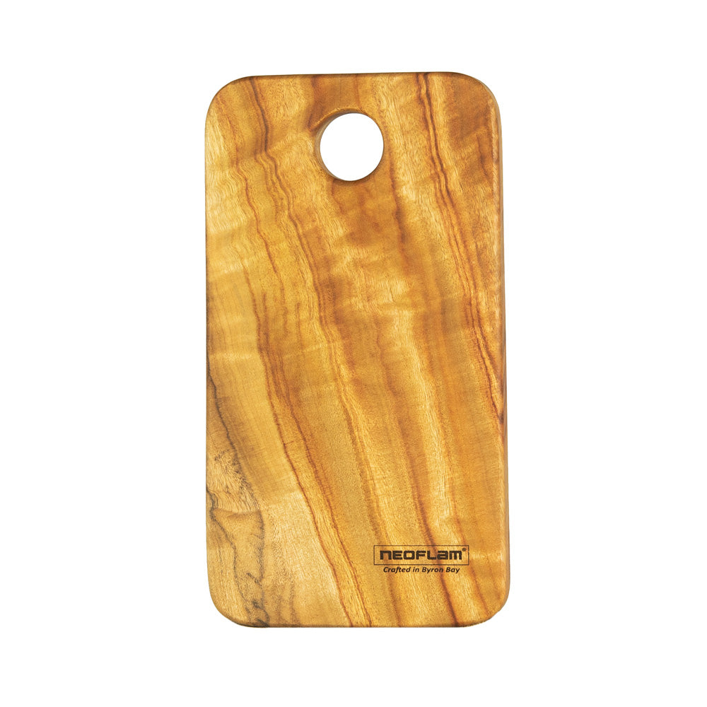 Neoflam Camphor laurel Long cheese plate with hole hand made in Byron bay