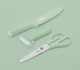 Neoflam Bebe 3pcs kitchen tools set Ceramic knife, Peeler, Scissors Mint