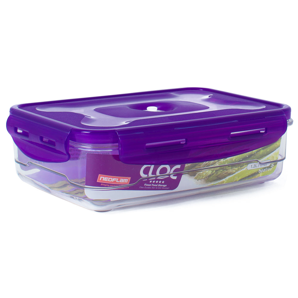 Neoflam CLOC Tritan Vacuum Container  Rectangle 1.2L - BPA Fee