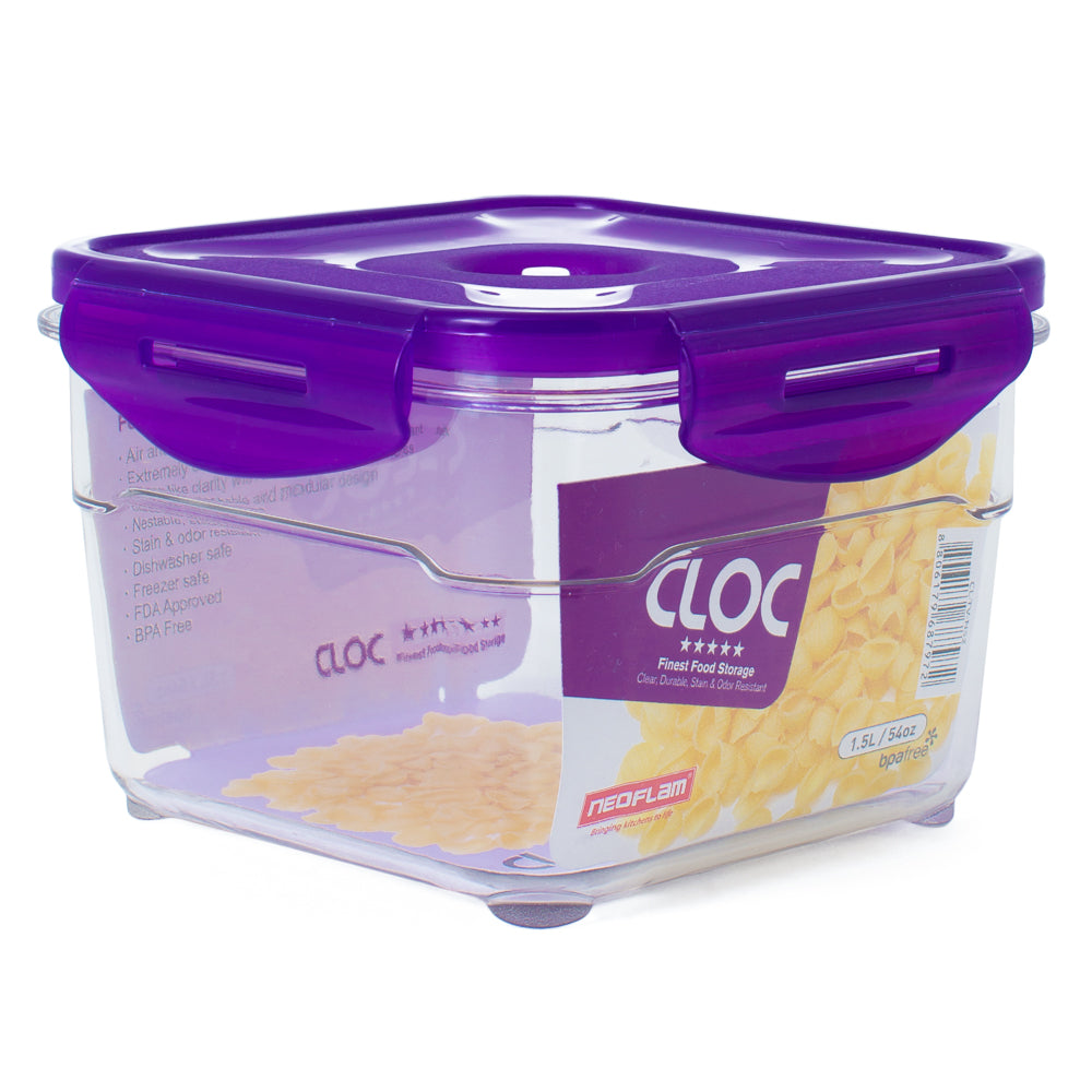 Neoflam CLOC Tritan Vacuum Container Square 1.5L - BPA Fee