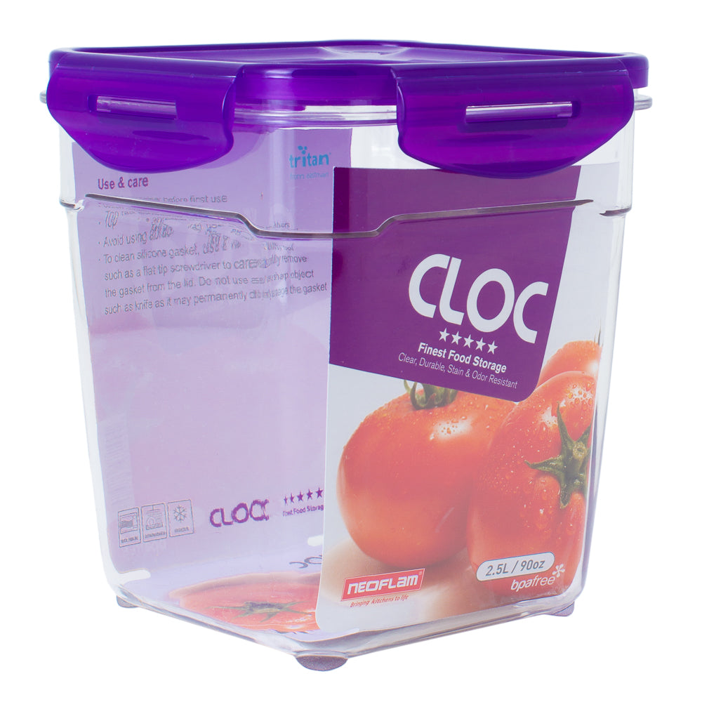 Neoflam CLOC Tritan Vacuum Container Square 2.5L - BPA Fee