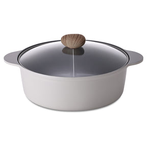 Neoflam Divided 30cm casserole 5.8L Induction with divided steamer White