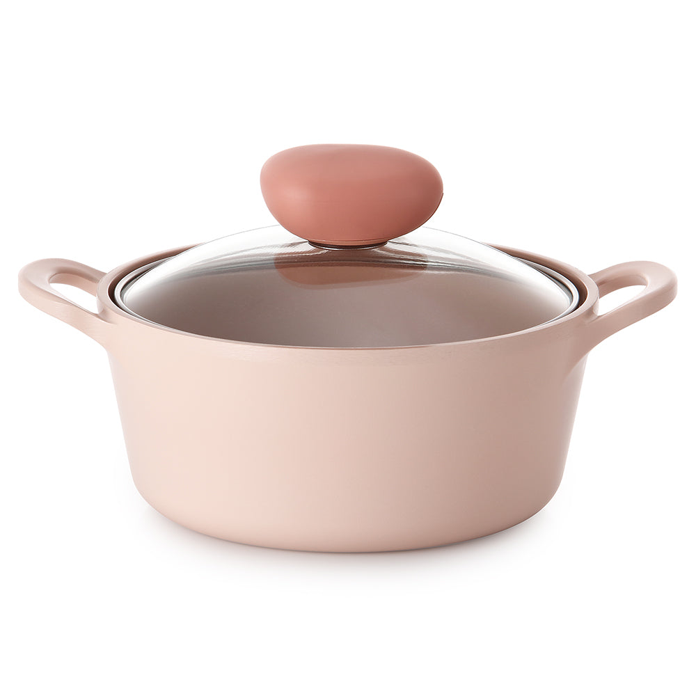 Neoflam Retro Sherbet 22cm Stockpot Induction with Glass lid Peach