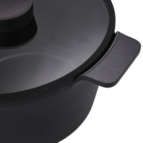 Neoflam Vulcan 26cm Deep casserole with glass lid Induction Black