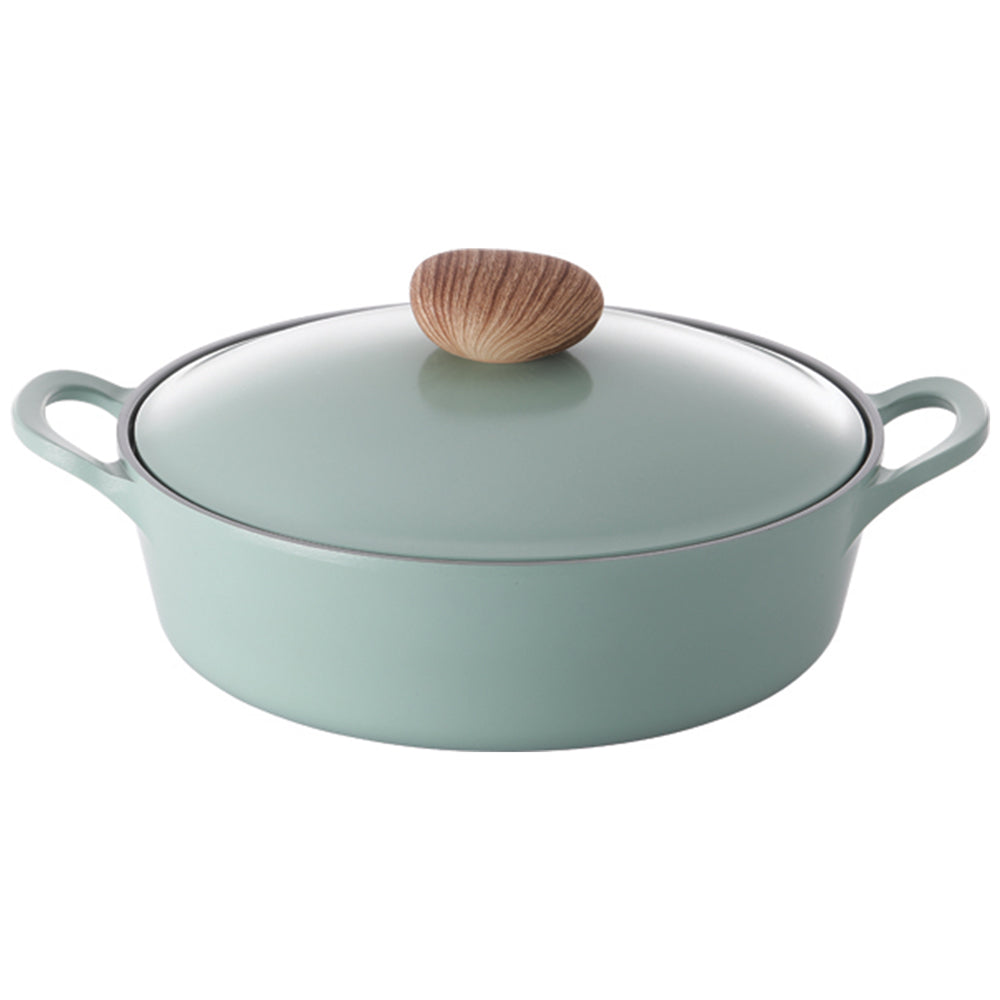 Neoflam Retro 26cm Low Stockpot Induction with Die-Cast Lid  Green Demer