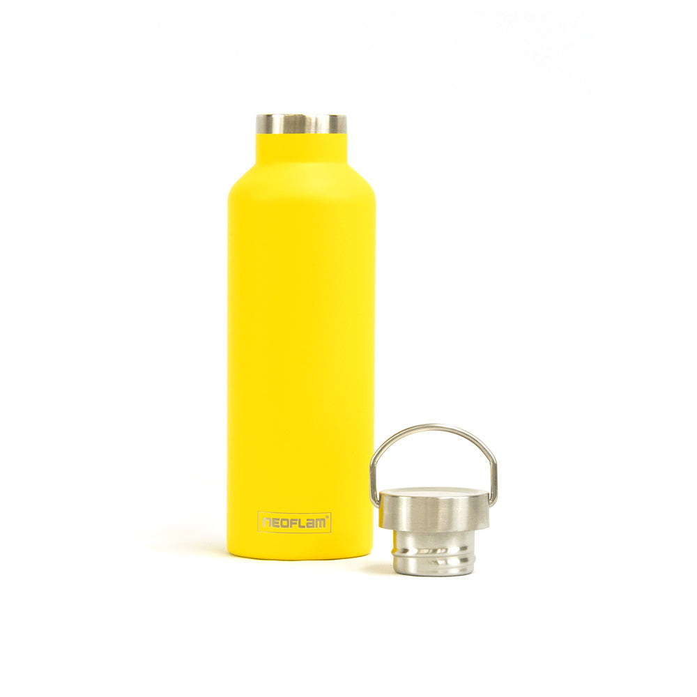 750ml Neoflam Go+ Tumbler Stainless Steel Double Walled and Vacuum Insulated Yellow - 100% plastic free