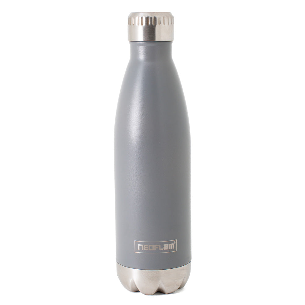 500ml Neoflam Classic Stainless Steel Double Walled and Vacuum Insulated Water Bottle Grey
