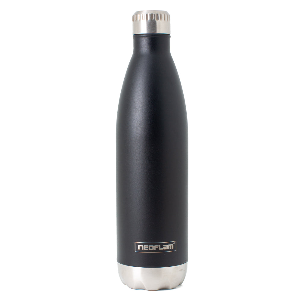 750ml Neoflam Classic Stainless Steel Double Walled and Vacuum Insulated Water Bottle Black