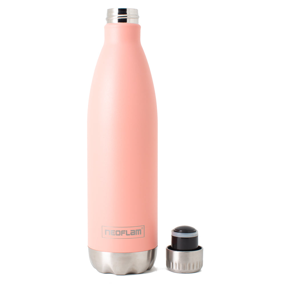 750ml Neoflam Classic Stainless Steel Double Walled and Vacuum Insulated Water Bottle Coral