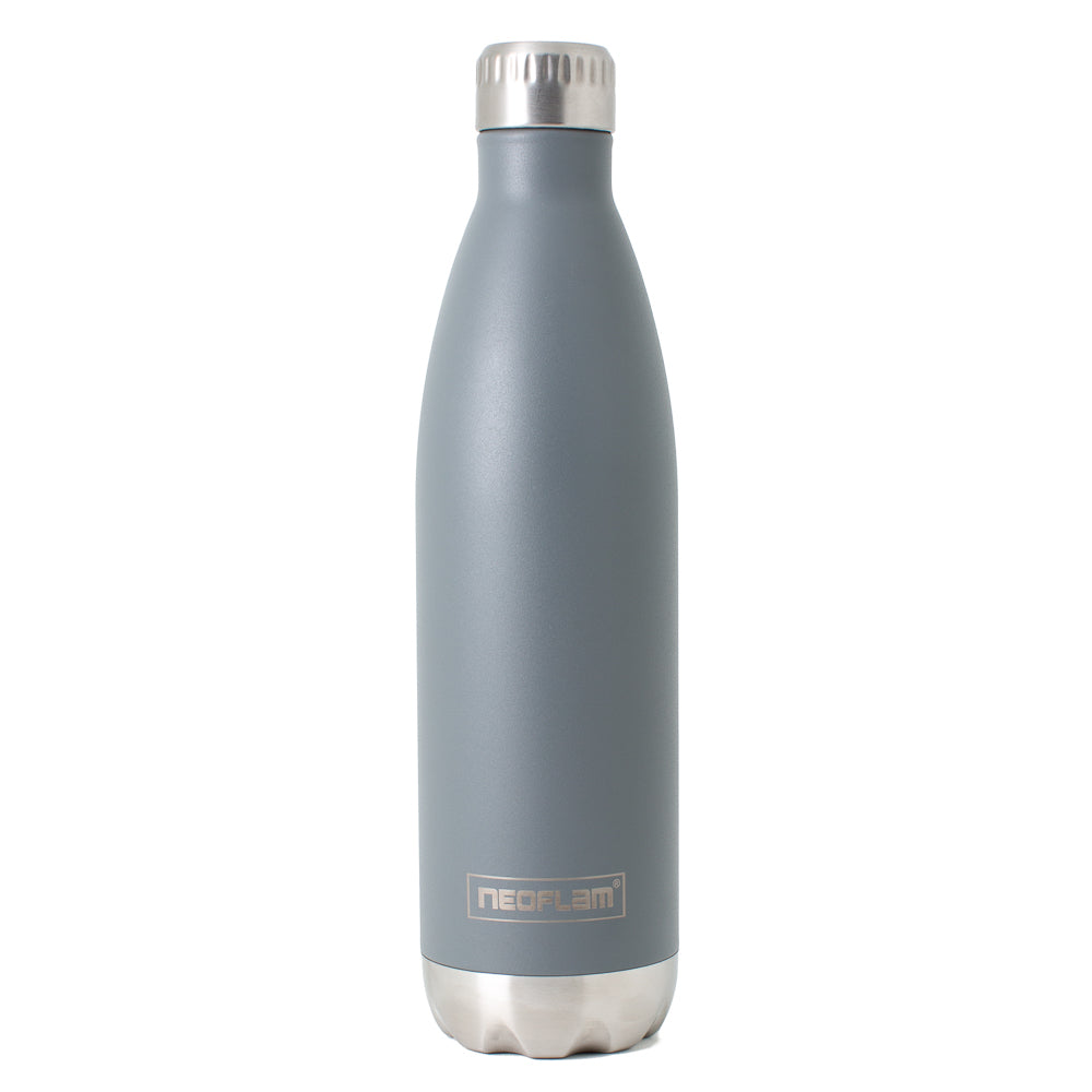 750ml Neoflam Classic Stainless Steel Double Walled and Vacuum Insulated Water Bottle Grey